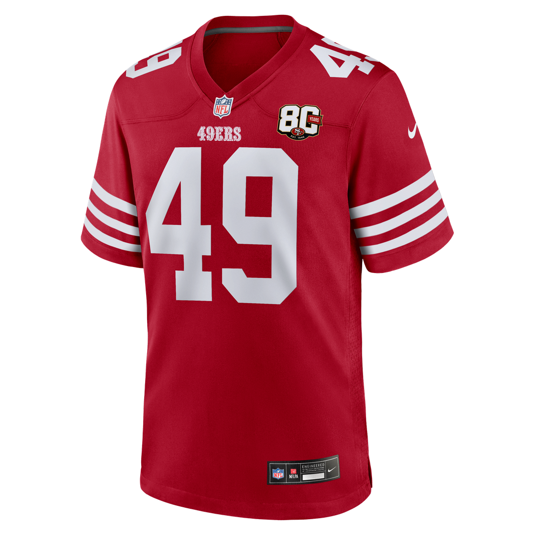 San Francisco 49ers The Faithful Nike White 80th Anniversary Game Jersey