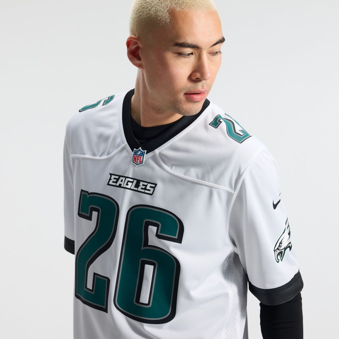 Philadelphia Eagles Saquon Barkley Nike White Game Jersey