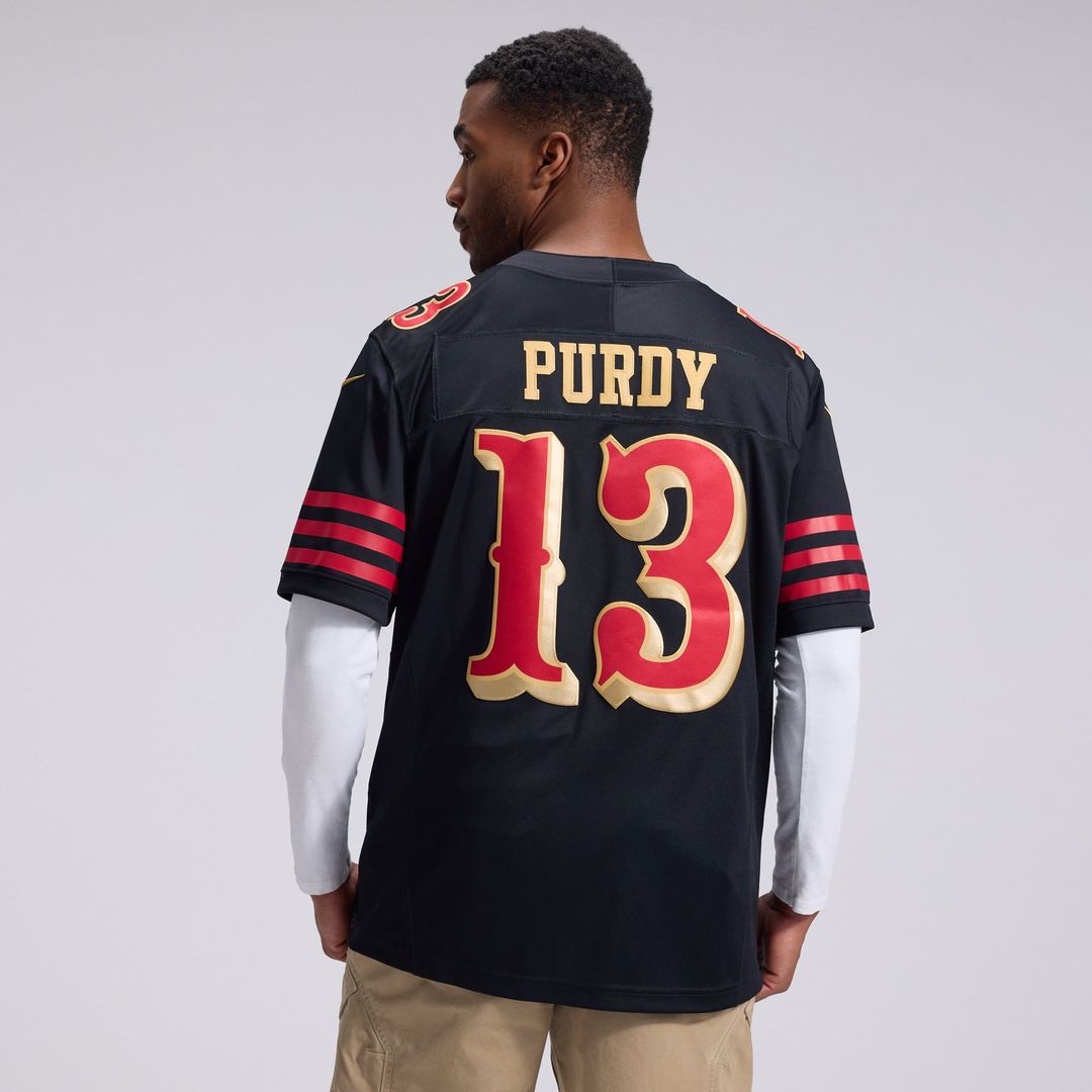 San Francisco 49ers Brock Purdy Nike Black Rivalries Collection Stitched Limited Jersey