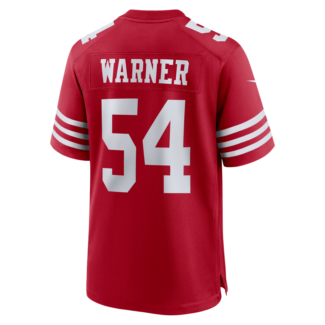 San Francisco 49ers Fred Warner Nike Scarlet 80th Anniversary Game Jersey