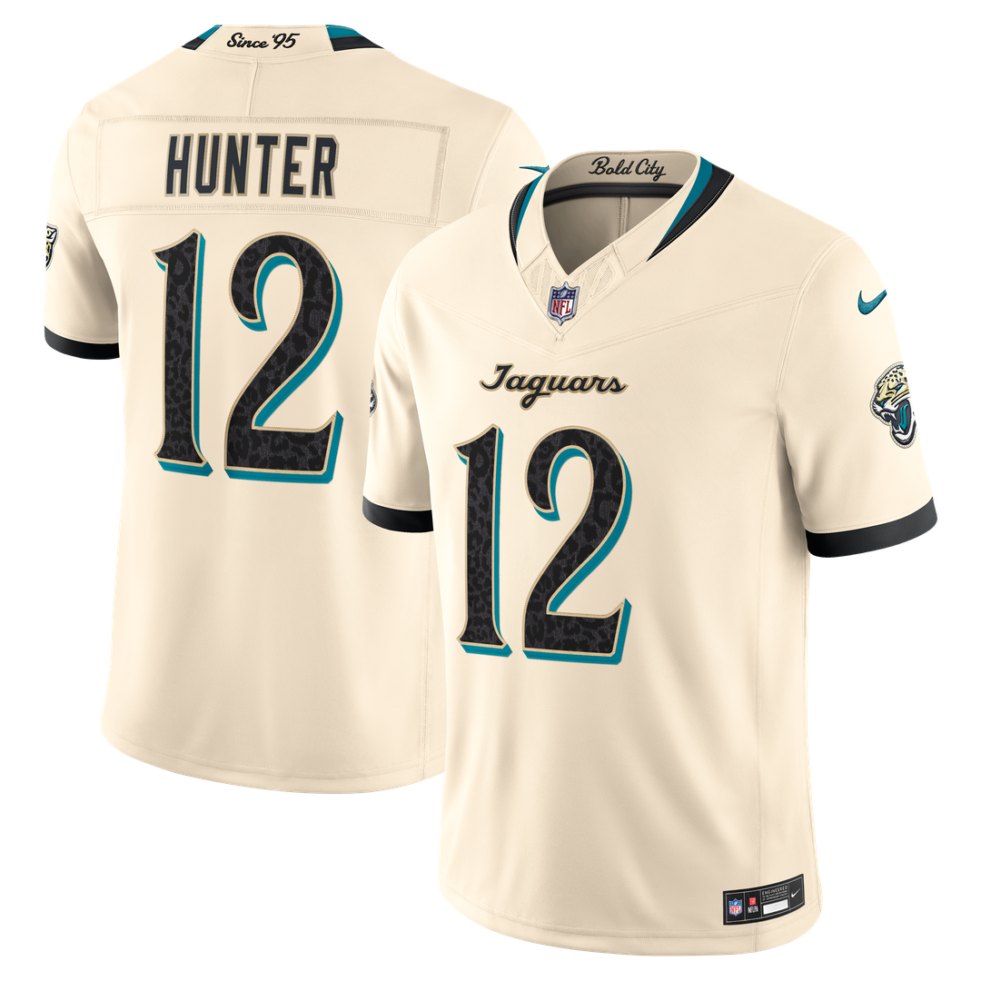 Jacksonville Jaguars Travis Hunter Nike Natural 2026 Rivalries Collection Stitched Limited Jersey