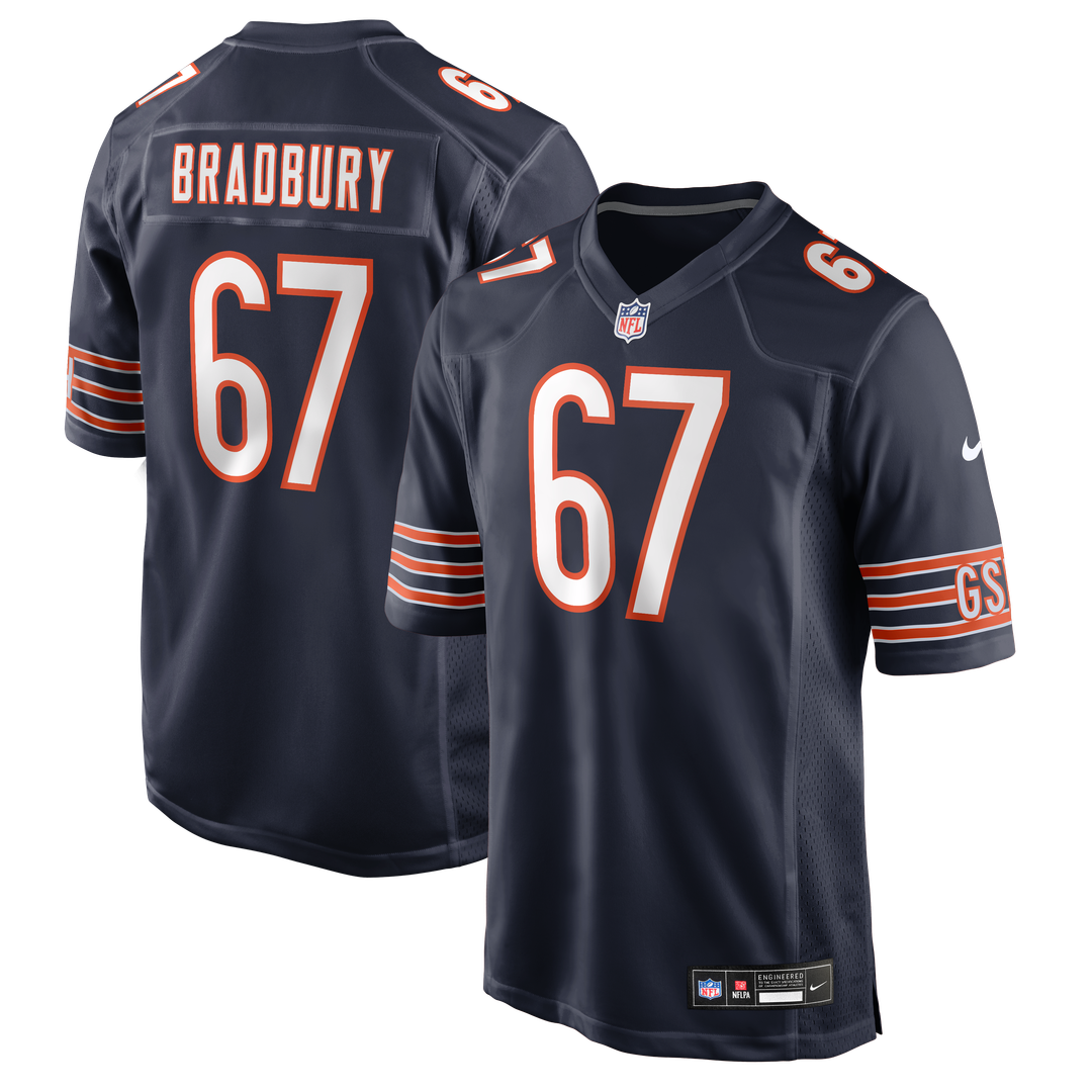 Chicago Bears Garrett Bradbury Nike Navy Team Game Jersey