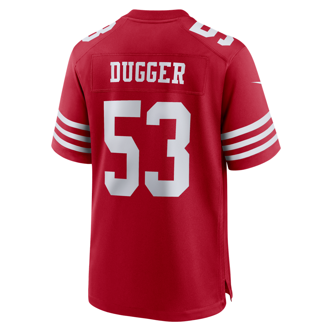 San Francisco 49ers Jaden Dugger III Nike Scarlet Team Game Jersey