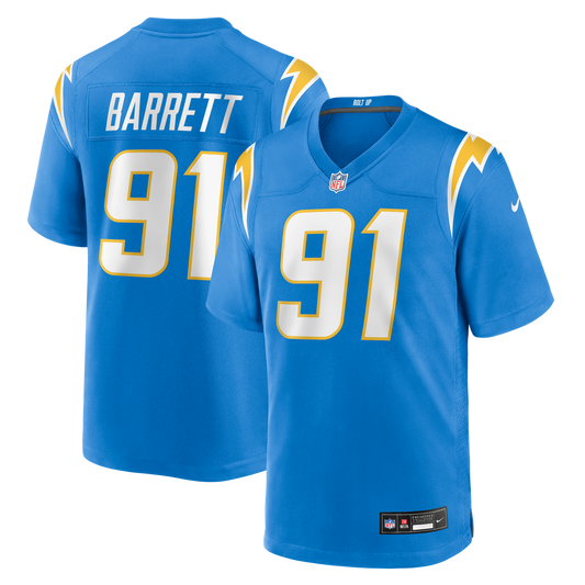 Los Angeles Chargers Nick Barrett Nike Powder Blue Team Game Jersey