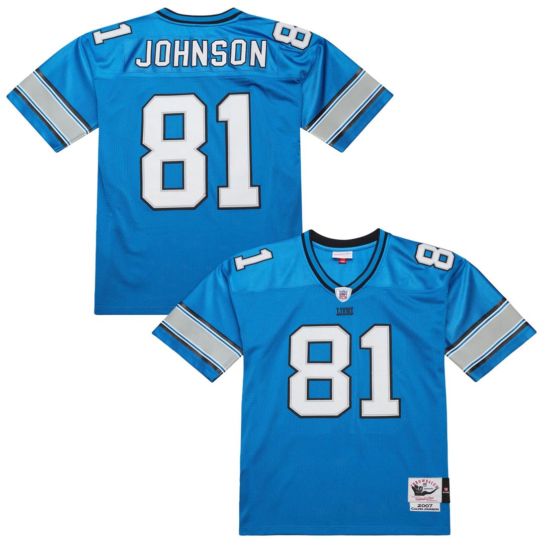 Detroit Lions Calvin Johnson Mitchell & Ness Black 2007 Authentic Throwback Jersey