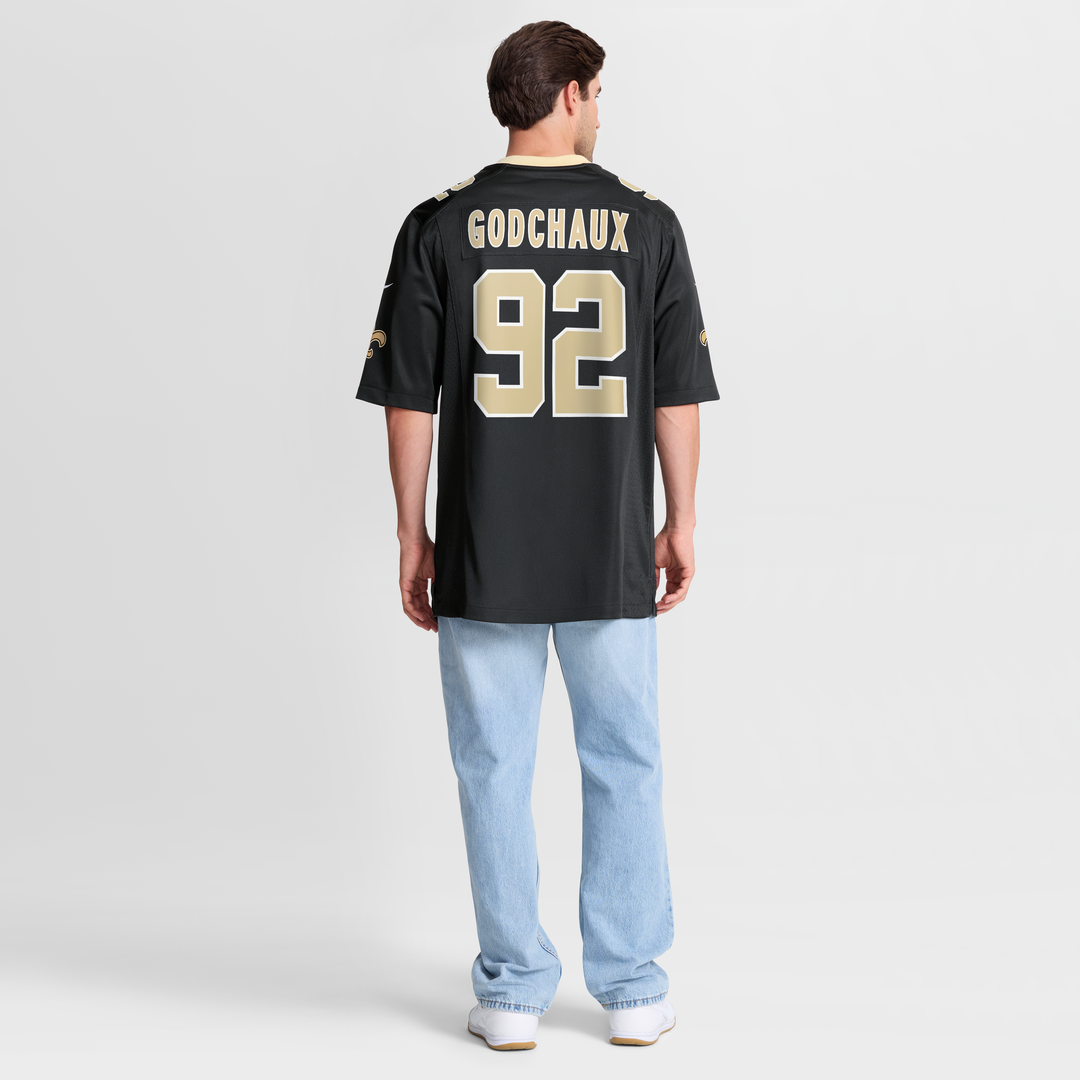 New Orleans Saints Davon Godchaux Nike Black Team Game Jersey