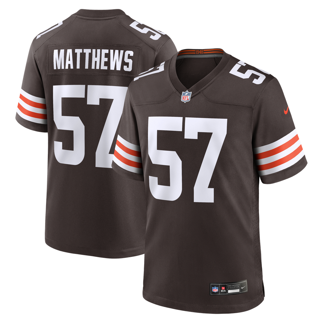 Cleveland Browns Clay Matthews Nike Brown Game Retired Player Jersey