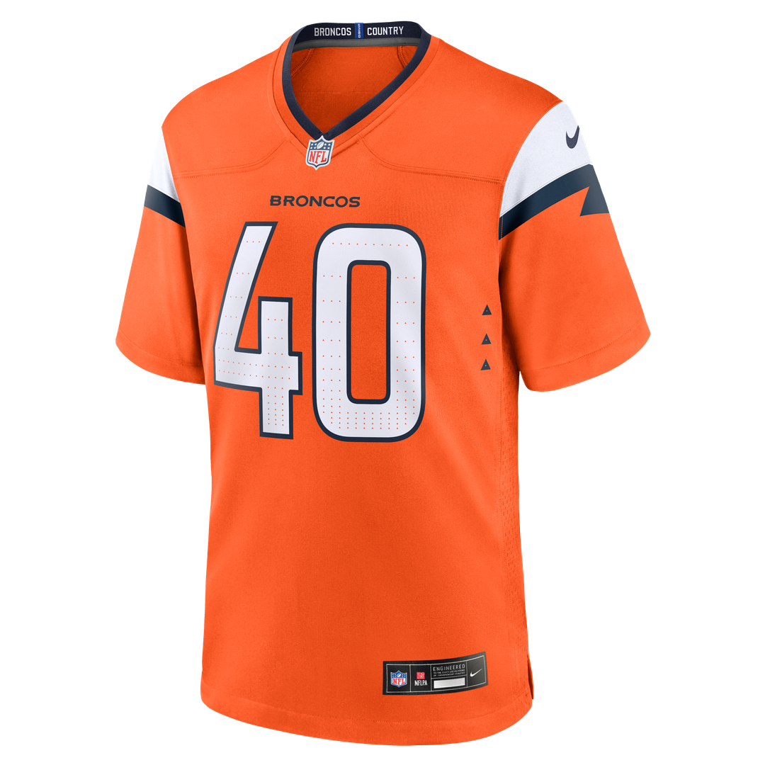 Denver Broncos Justin Strnad Nike Orange Team Game Jersey