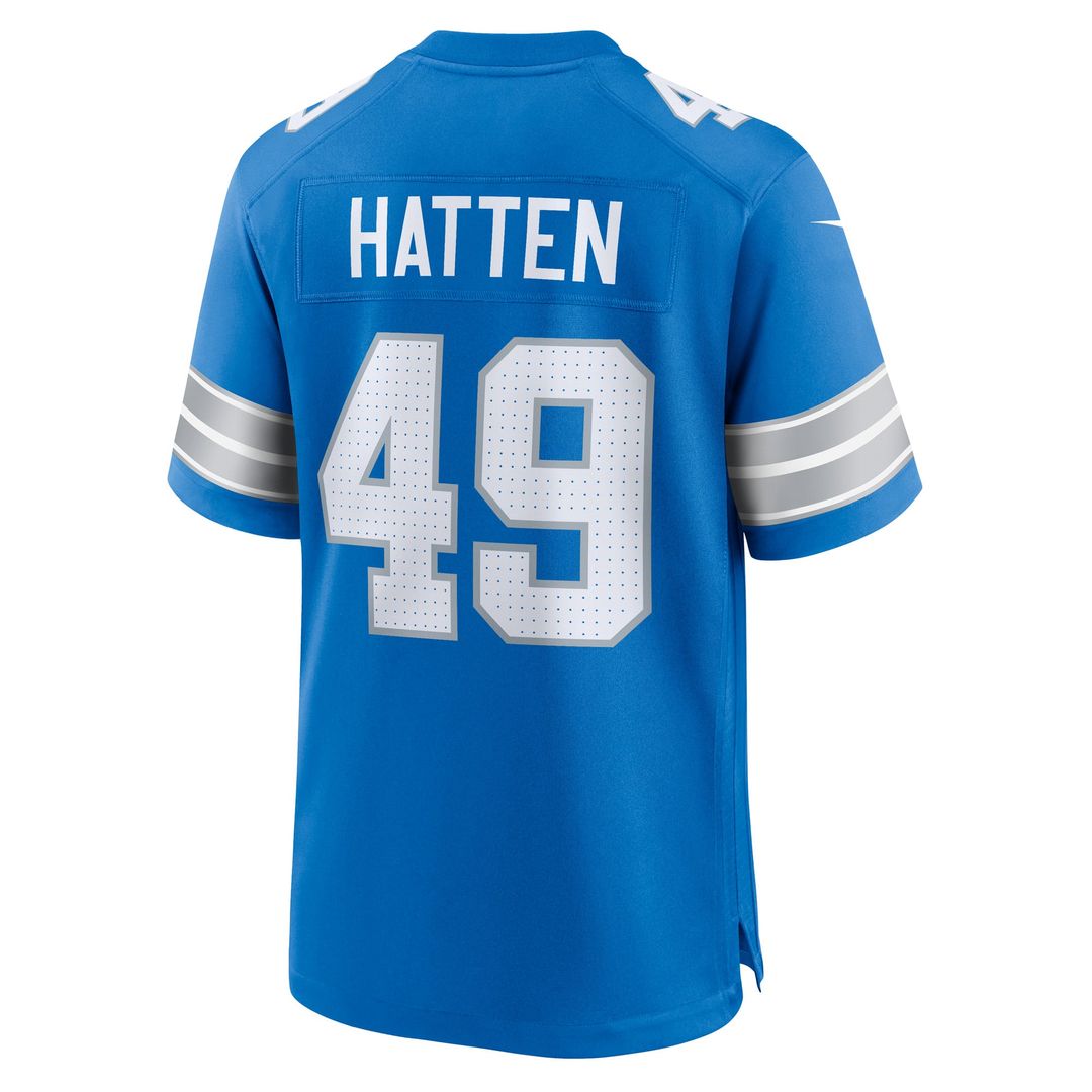 Detroit Lions Hogan Hatten Nike Blue Game Jersey