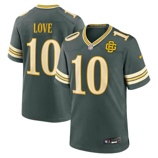 Green Bay Packers Jordan Love Nike Green 2026 Rivalries Collection Game Jersey