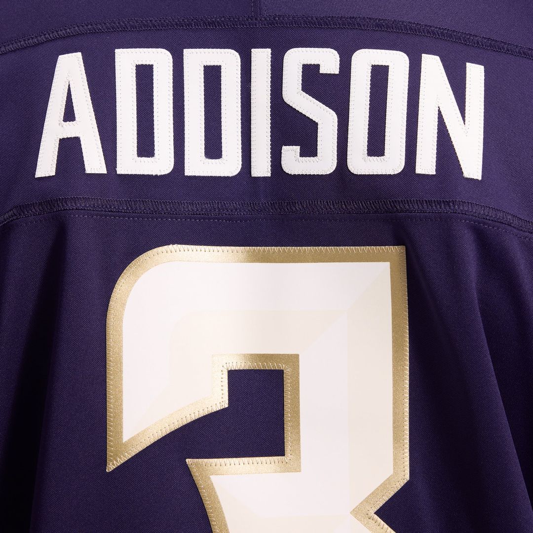 Minnesota Vikings Jordan Addison Nike Purple 2026 Rivalries Collection Stitched Limited Jersey