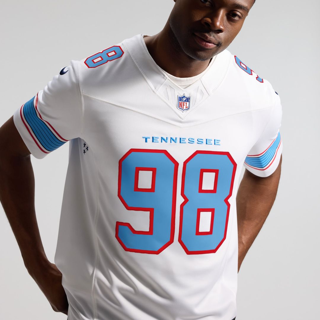 Tennessee Titans Jeffery Simmons Nike Light Blue Team Vapor F.U.S.E. Stitched Limited Jersey