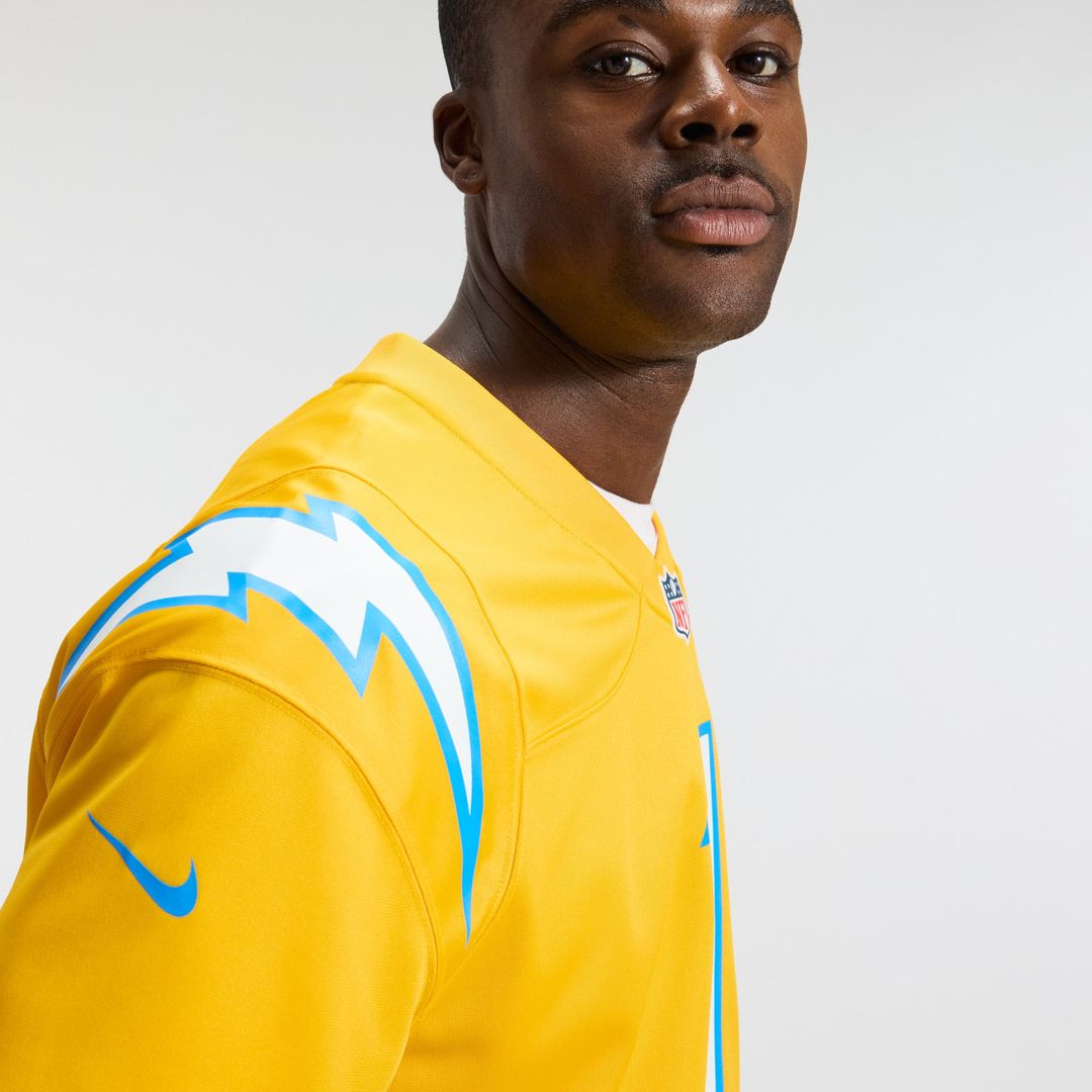 Los Angeles Chargers Quentin Johnston Nike Gold Alternate Charger Power Game Player Jersey