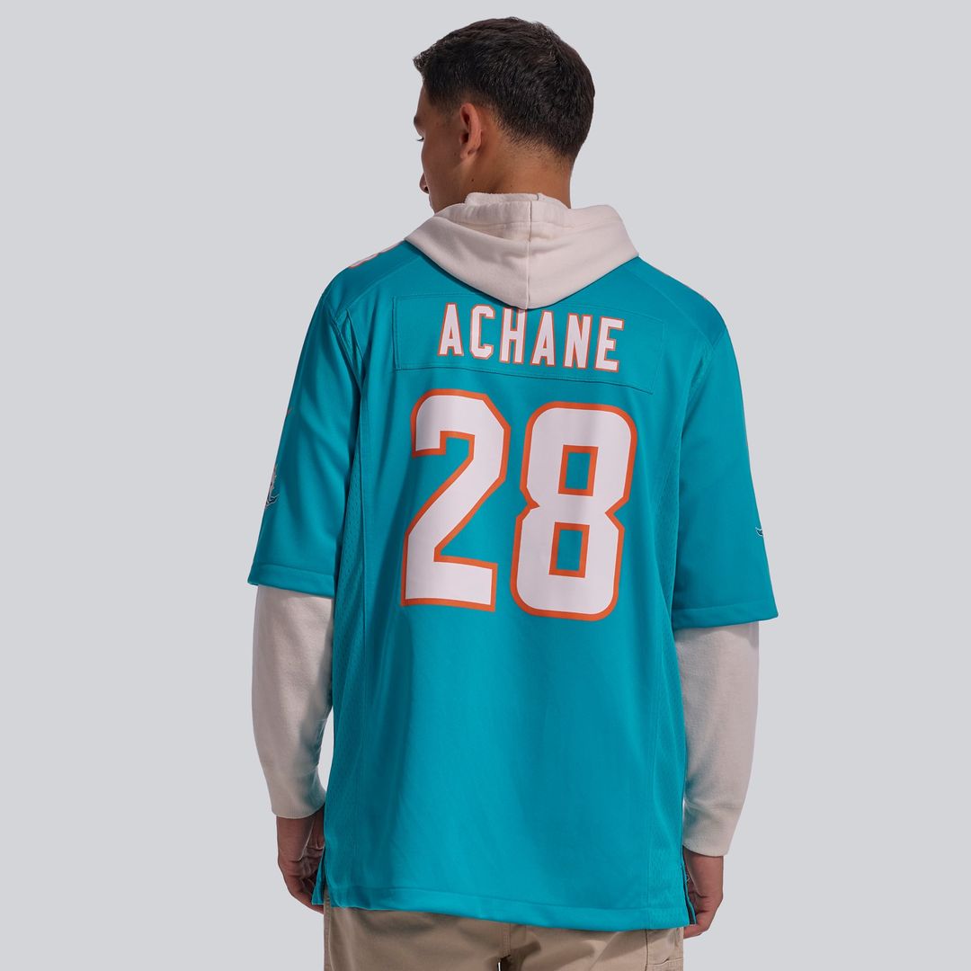 Miami Dolphins De'Von Achane Nike Aqua Player Game Jersey