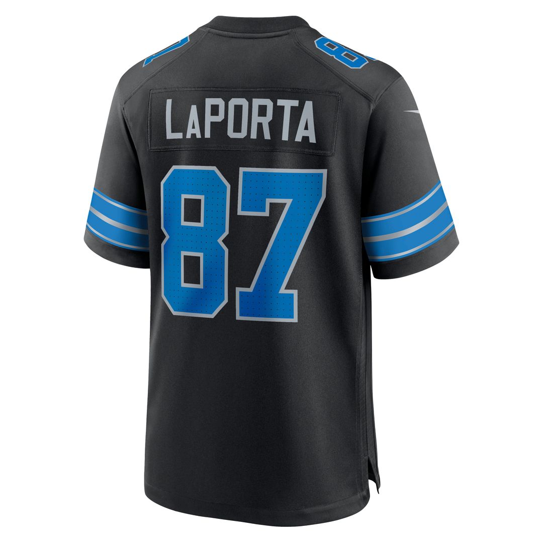 Detroit Lions Sam LaPorta Nike White White Game Jersey
