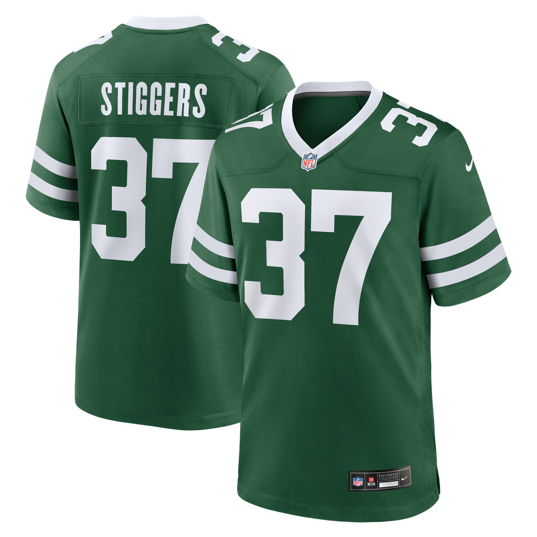 New York Jets Qwan'tez Stiggers Nike Legacy Green Team Game Jersey
