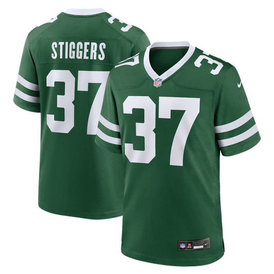 New York Jets Qwan'tez Stiggers Nike Legacy Green Team Game Jersey