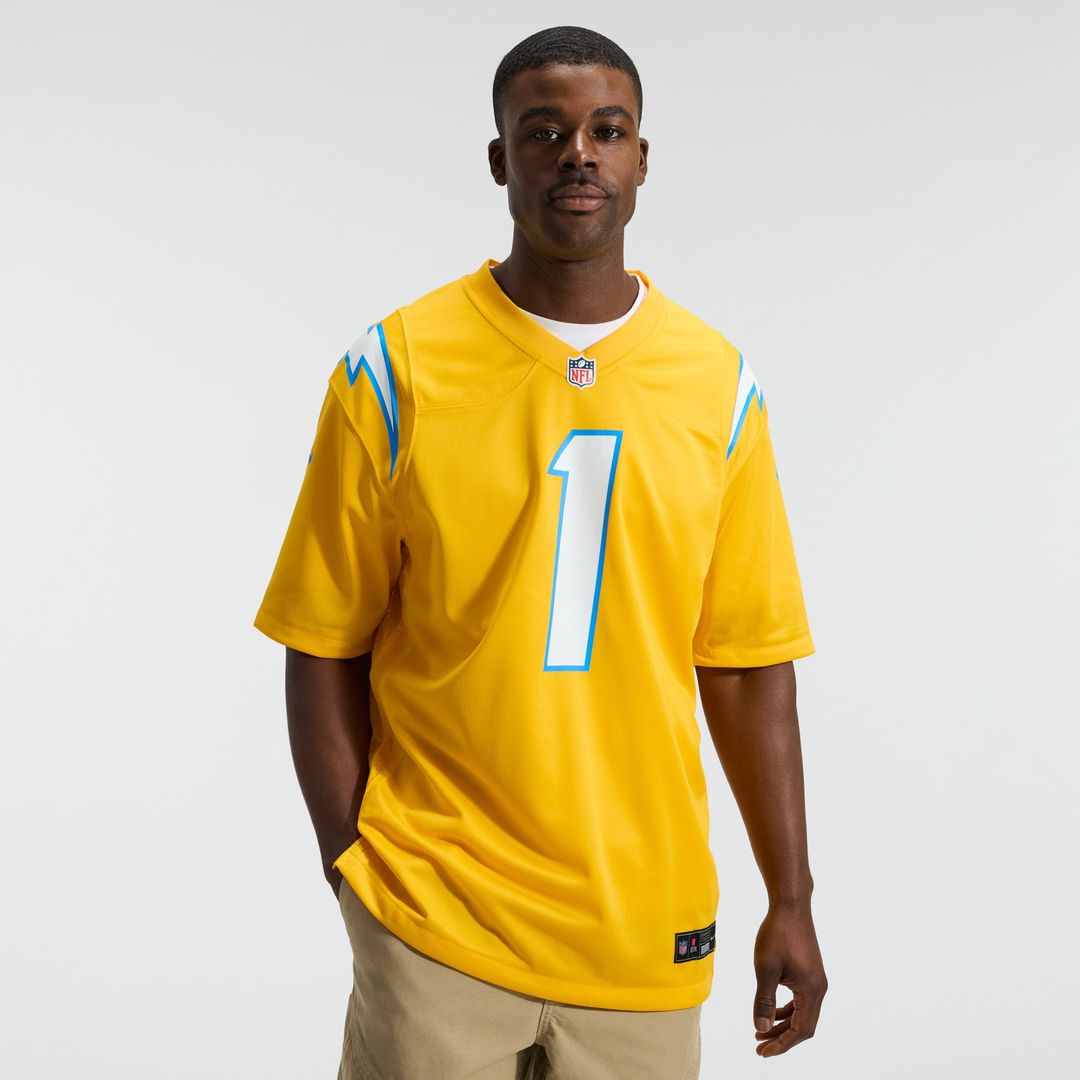 Los Angeles Chargers Quentin Johnston Nike Gold Alternate Charger Power Game Player Jersey