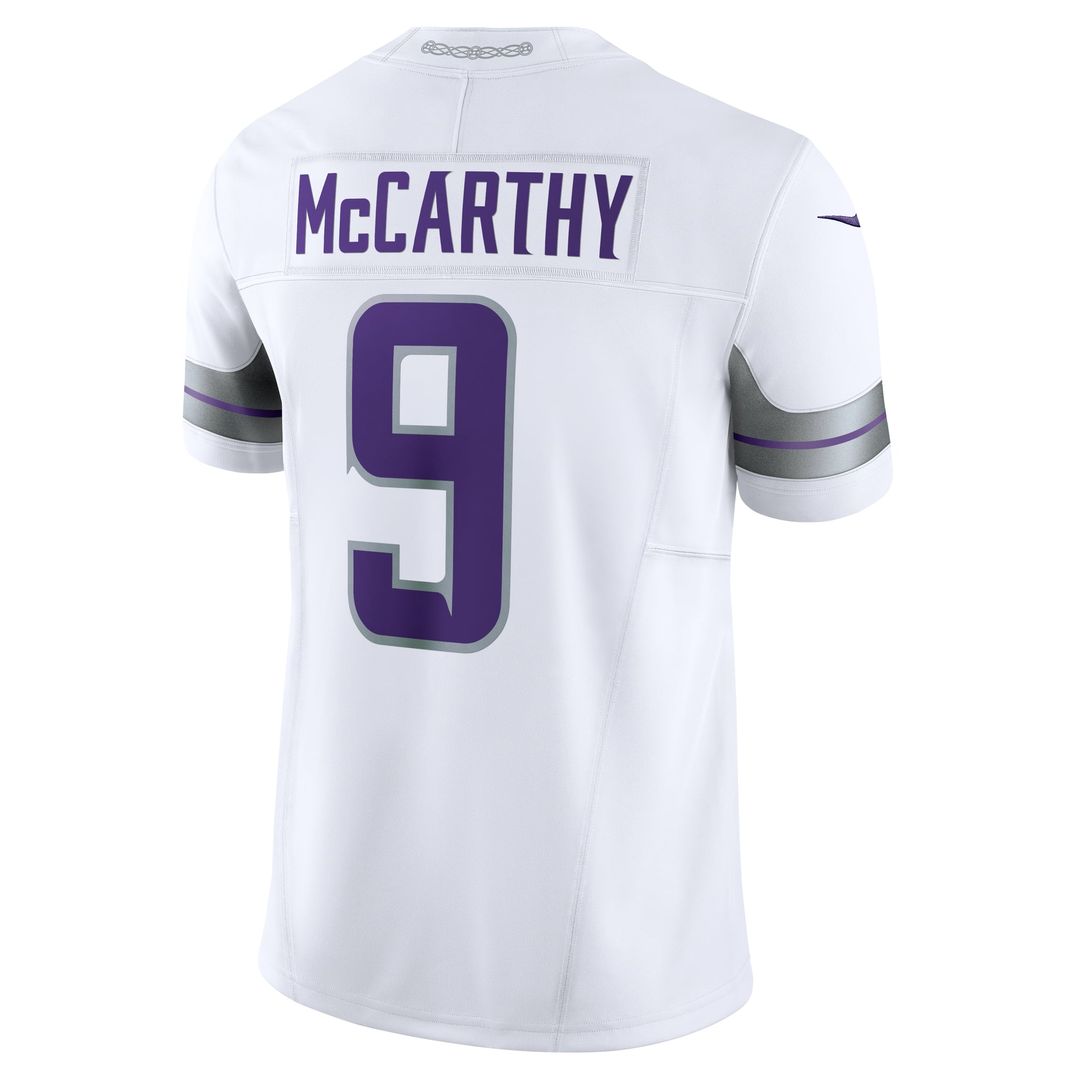 Minnesota Vikings J.J. McCarthy Nike White Vapor F.U.S.E. Limited Jersey