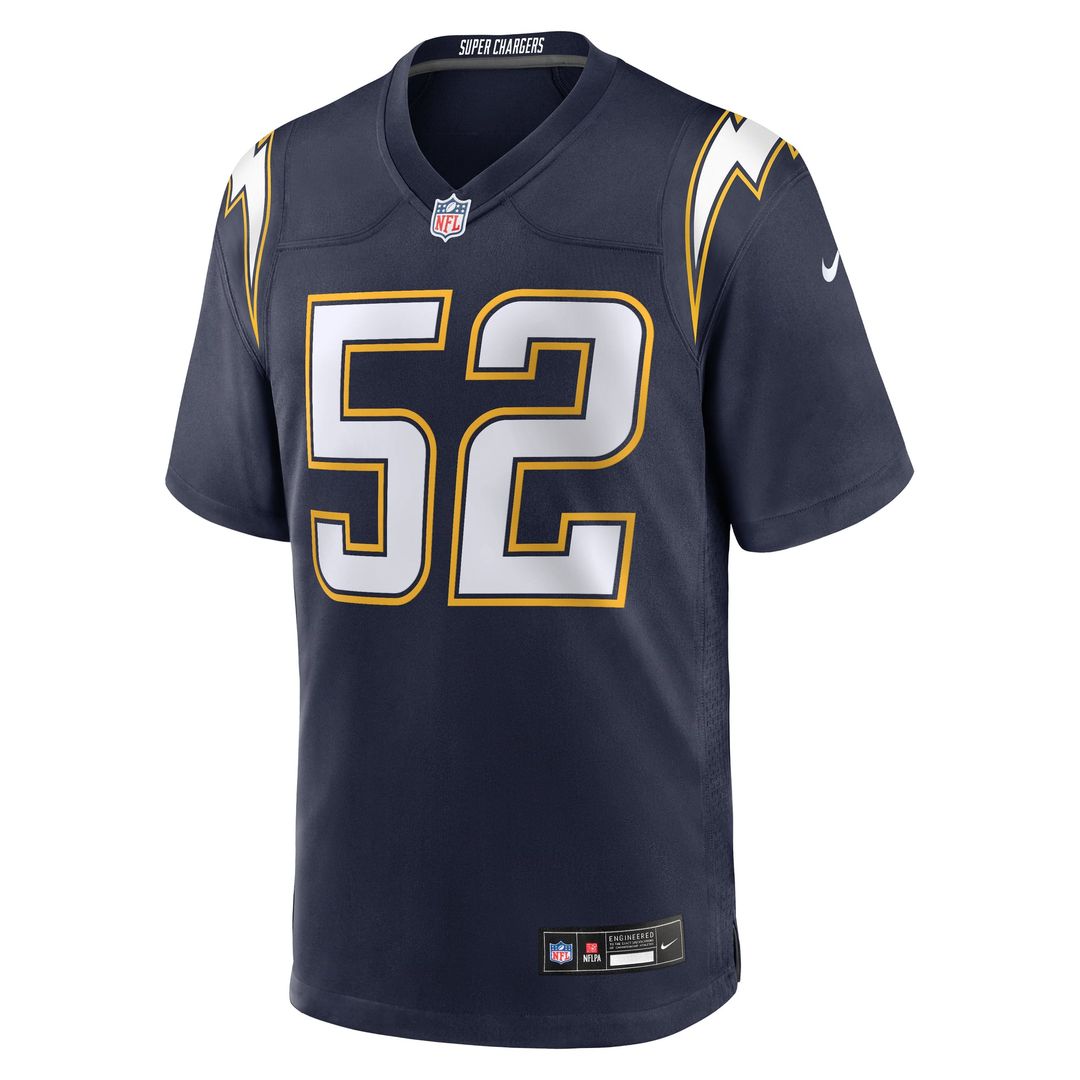 Los Angeles Chargers Khalil Mack Nike Gold Alternate Charger Power Game Player Jersey