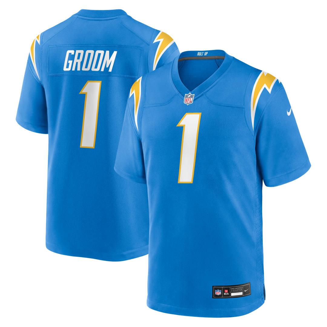Los Angeles Chargers Number 1 Groom Nike Powder Blue Game Jersey