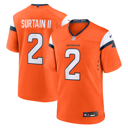 Denver Broncos Patrick Surtain II Nike Orange Team Game Jersey