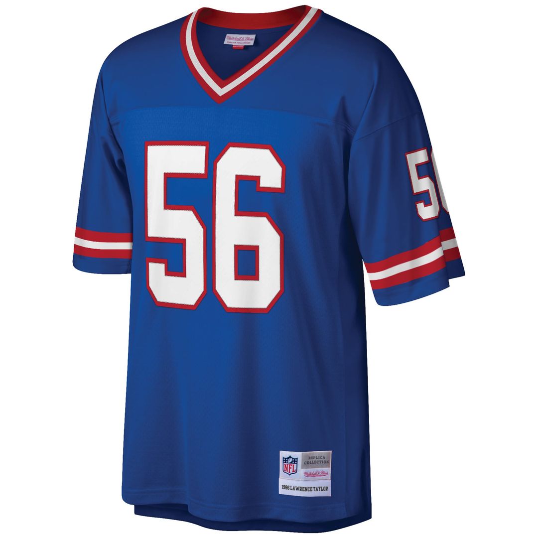 New York Giants Lawrence Taylor Mitchell & Ness Royal Big & Tall 1986 Retired Player Replica Jersey