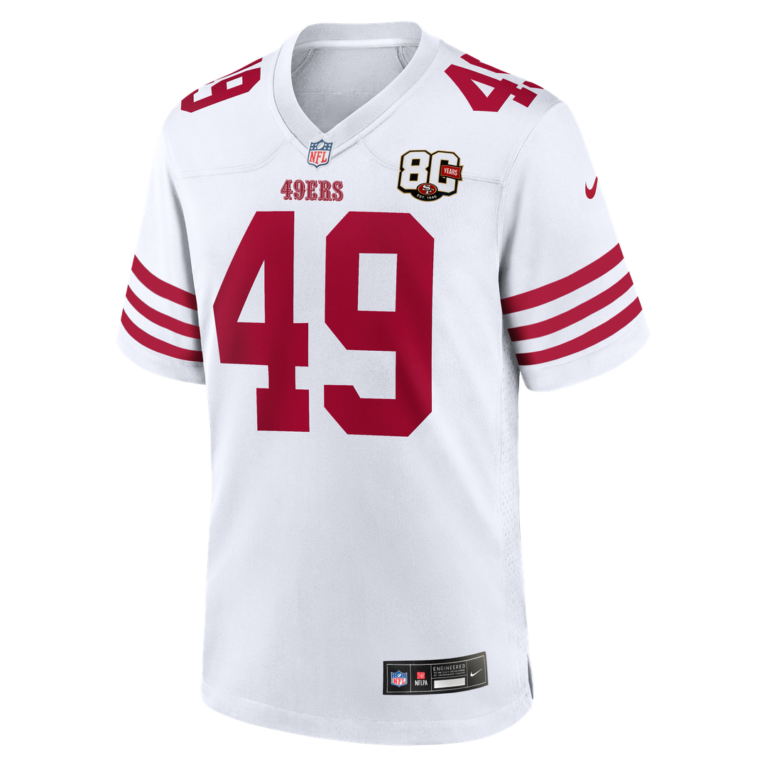 San Francisco 49ers The Faithful Nike White 80th Anniversary Game Jersey