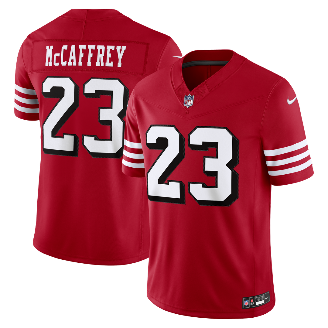 San Francisco 49ers Christian McCaffrey Nike Scarlet Alternate Vapor F.U.S.E. Stitched Limited Jersey