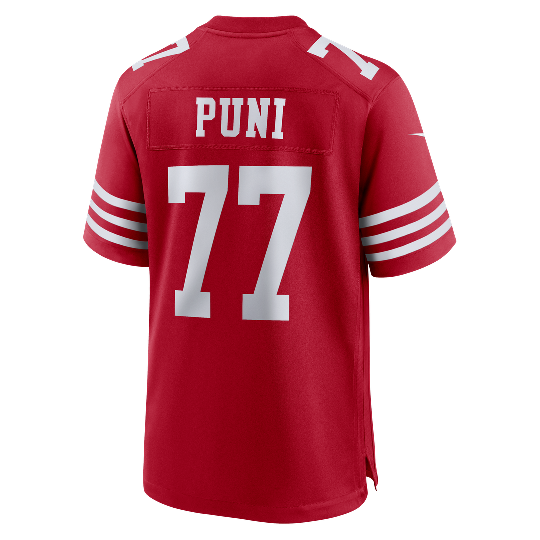 San Francisco 49ers Dominick Puni Nike Scarlet Team Game Jersey