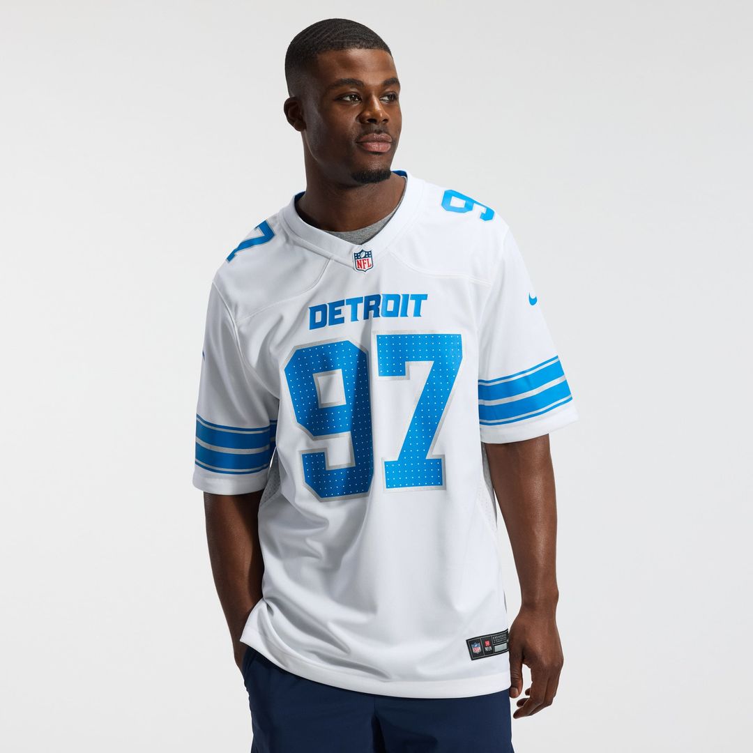 Detroit Lions Aidan Hutchinson Nike White Game Jersey