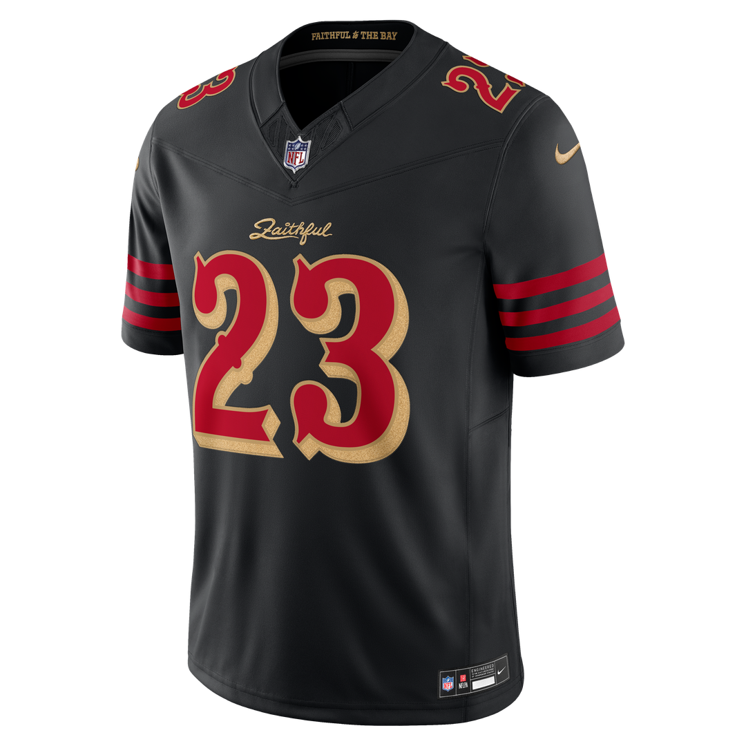 San Francisco 49ers Christian McCaffrey Nike Black Rivalries Collection Stitched Limited Jersey
