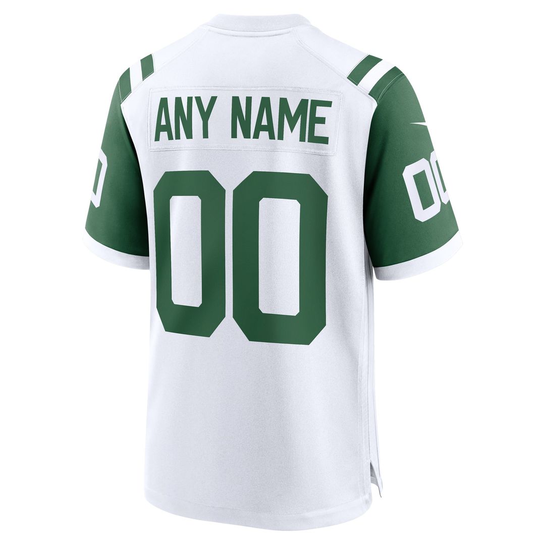 New York Jets Nike White Classic Alternate Custom Replica Jersey