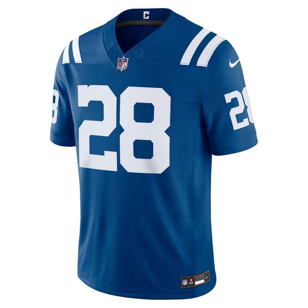 Indianapolis Colts Jonathan Taylor Nike White Vapor F.U.S.E. Stitched Limited Jersey