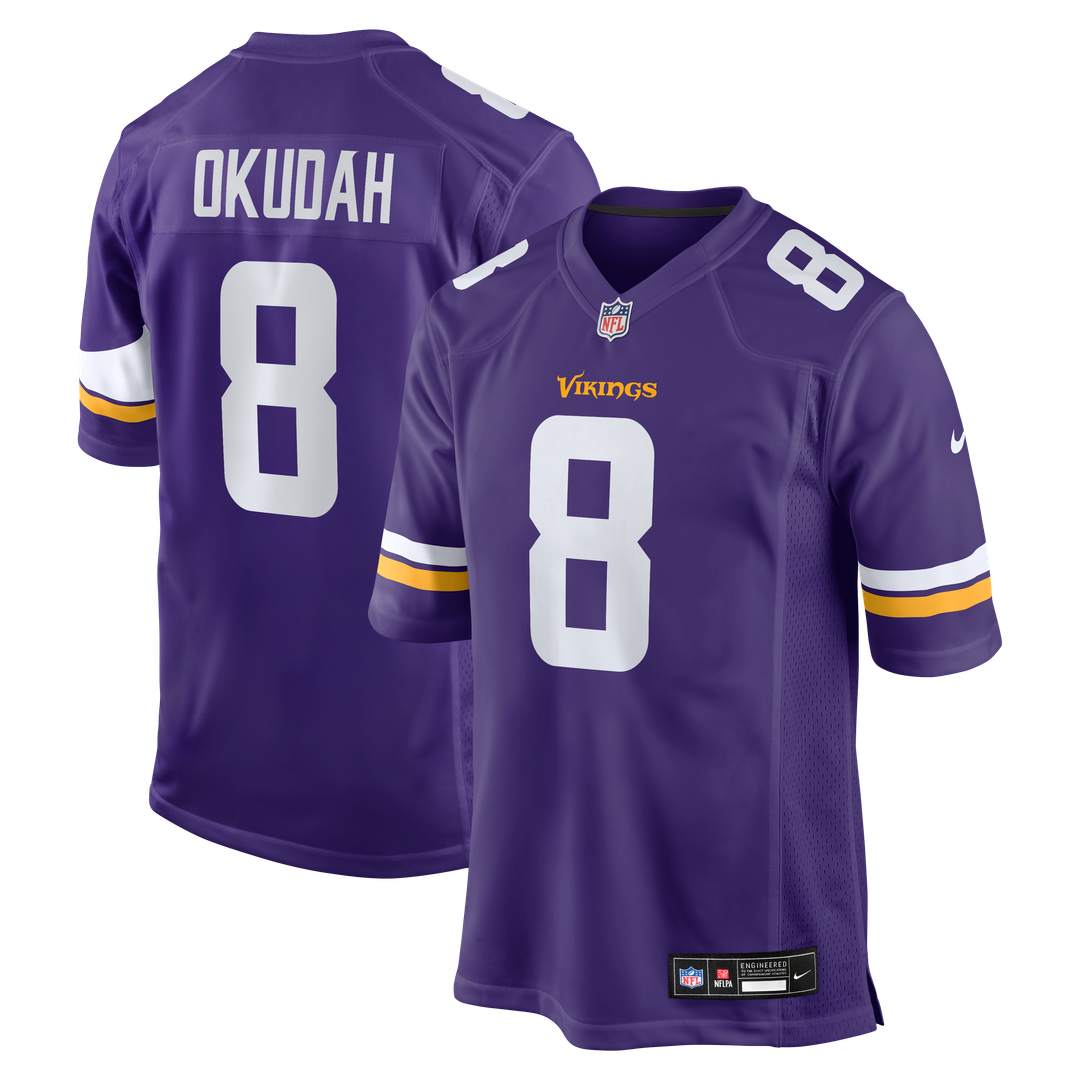 Minnesota Vikings Jeff Okudah Nike Purple Team Game Jersey