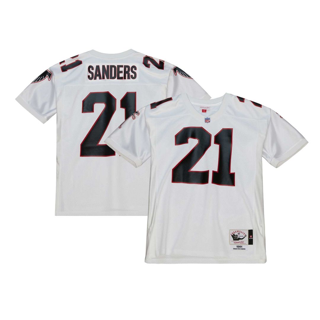 Atlanta Falcons 1991 Deion Sanders Mitchell & Ness White Authentic Throwback Retired Player Jersey