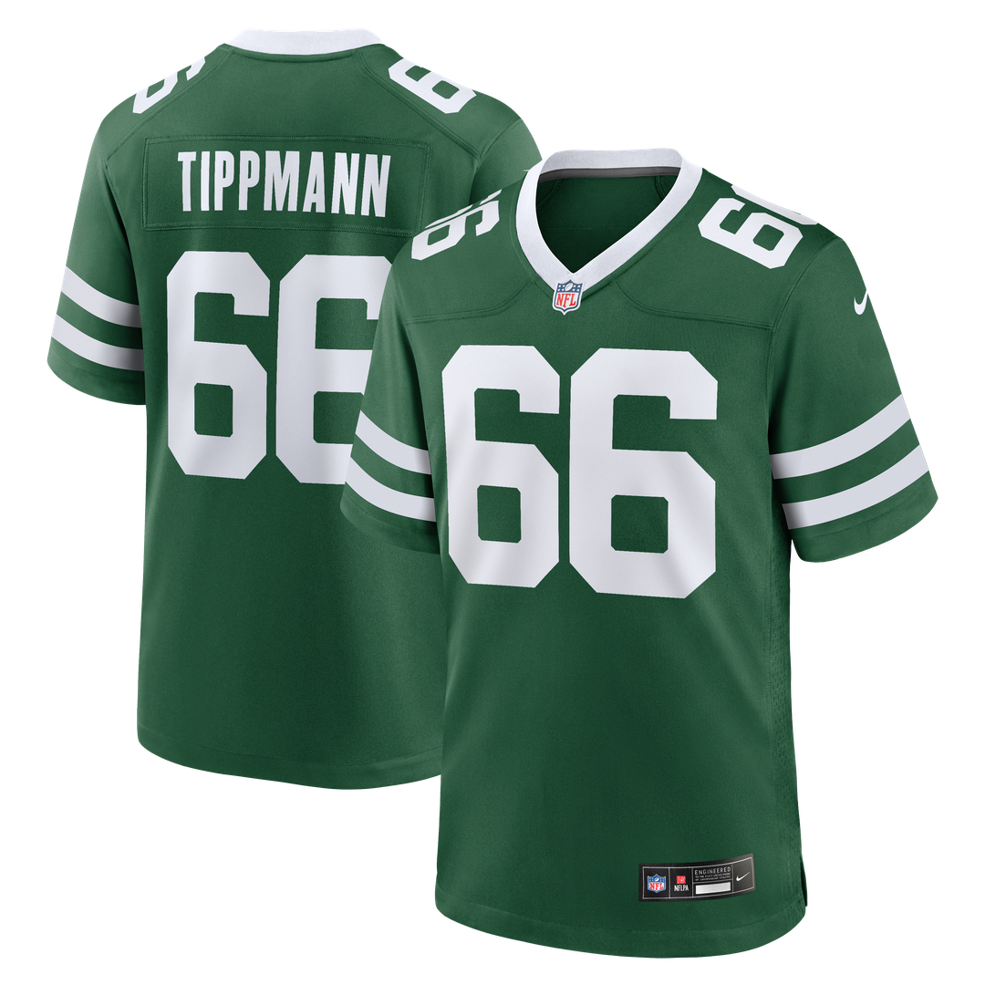 New York Jets Joe Tippmann Nike Legacy Green Team Game Jersey