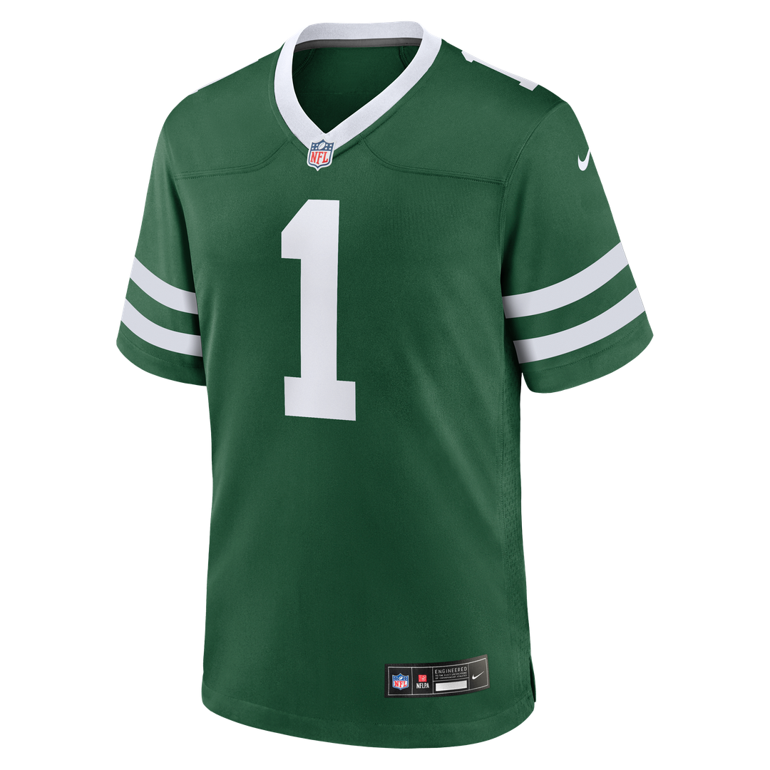 New York Jets Nike Legacy Green #1 Dad Game Jersey