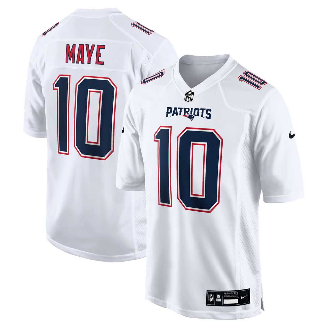 New England Patriots Drake Maye Nike Carbon Black Game Jersey