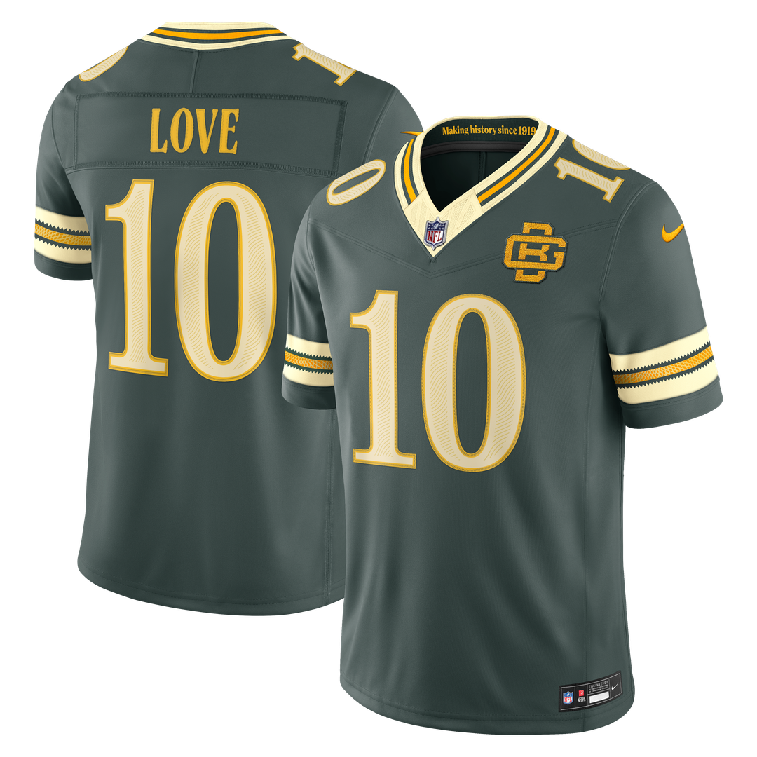 Green Bay Packers Jordan Love Nike Green 2026 Rivalries Collection Stitched Limited Jersey