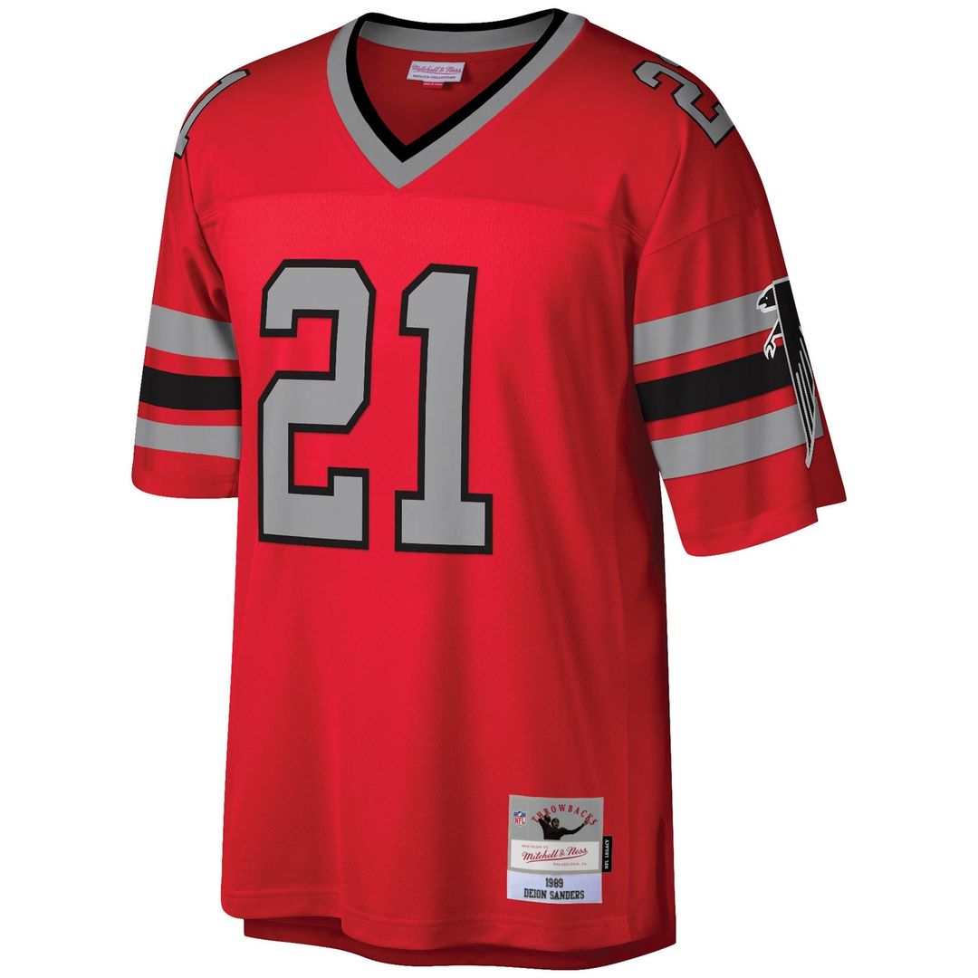 Atlanta Falcons Deion Sanders Mitchell & Ness White Legacy Replica Jersey