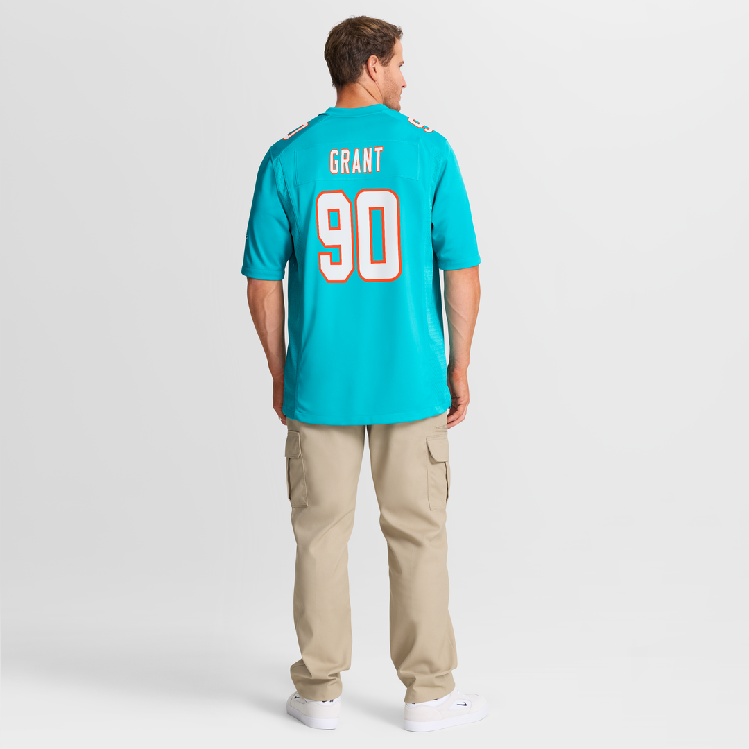 Miami Dolphins Kenneth Grant Nike Aqua Team Game Jersey
