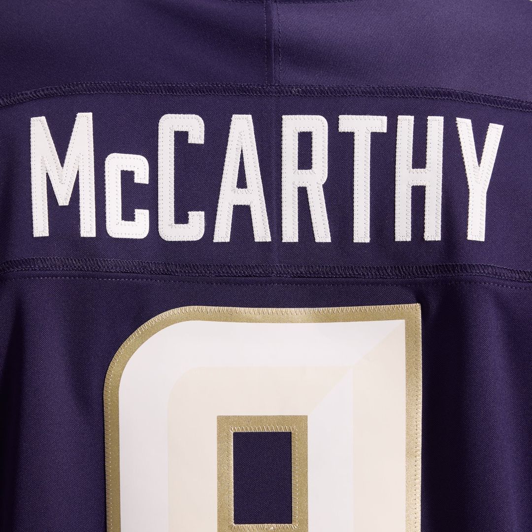 Minnesota Vikings J.J. McCarthy Nike Purple 2026 Rivalries Collection Stitched Limited Jersey