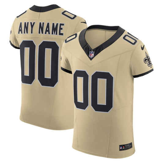 New Orleans Saints Nike Gold Alternate Vapor F.U.S.E. Elite Custom Jersey