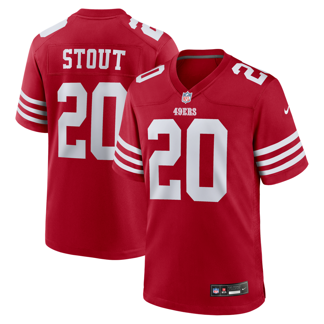 San Francisco 49ers Upton Stout Nike Scarlet Team Game Jersey