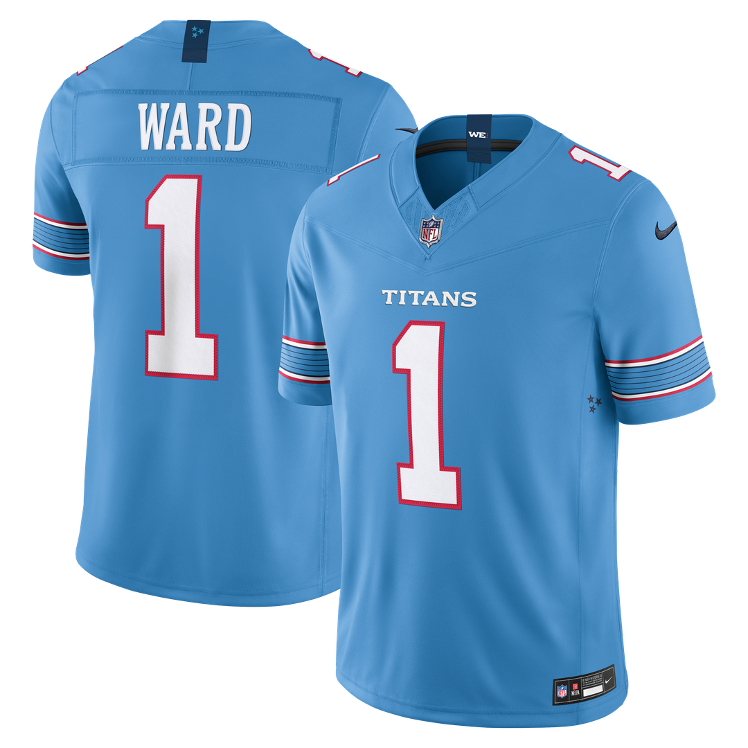 Tennessee Titans Cameron Ward Nike Light Blue Team Vapor F.U.S.E. Stitched Limited Jersey
