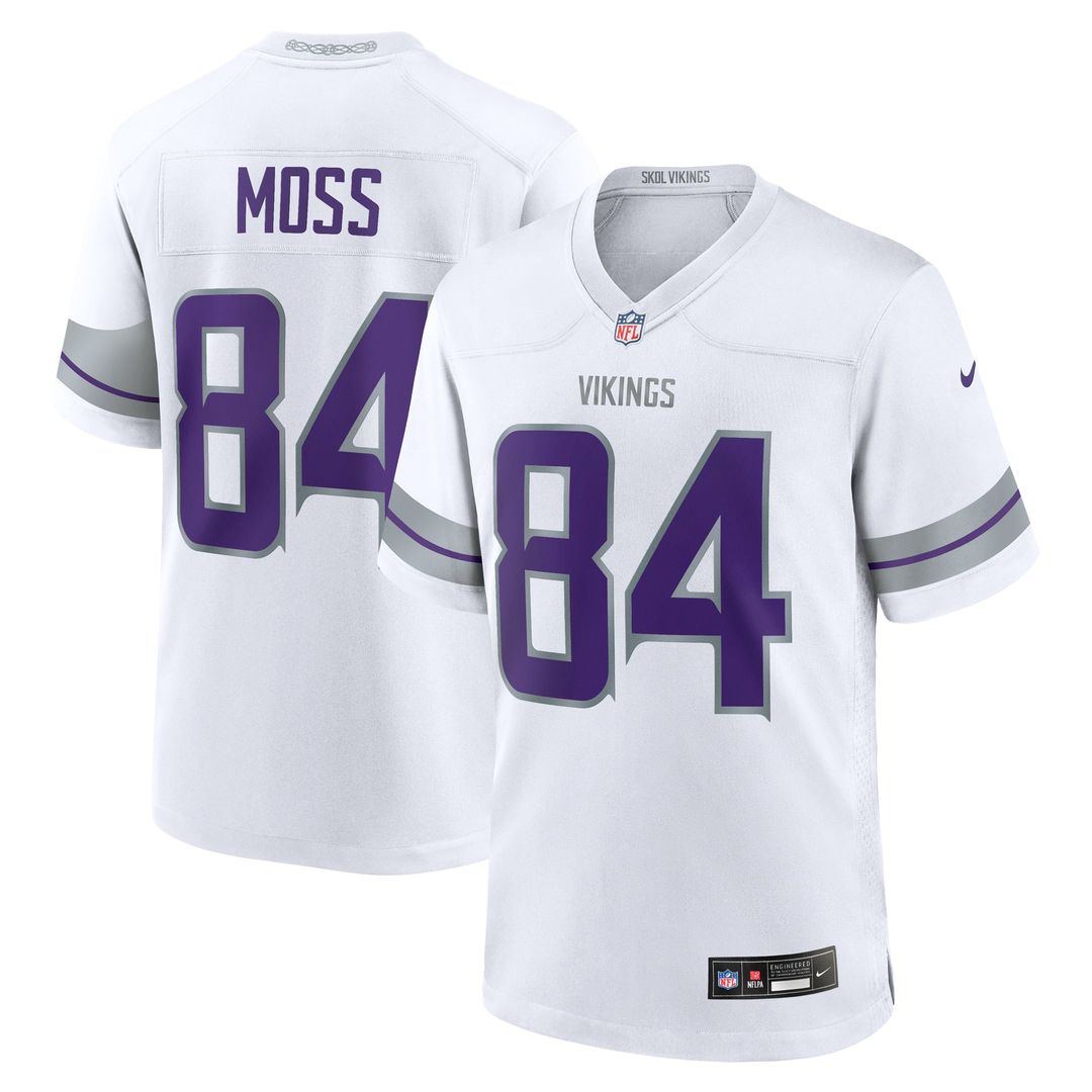 Minnesota Vikings Randy Moss Nike White Alternate Retired Player Game Jersey