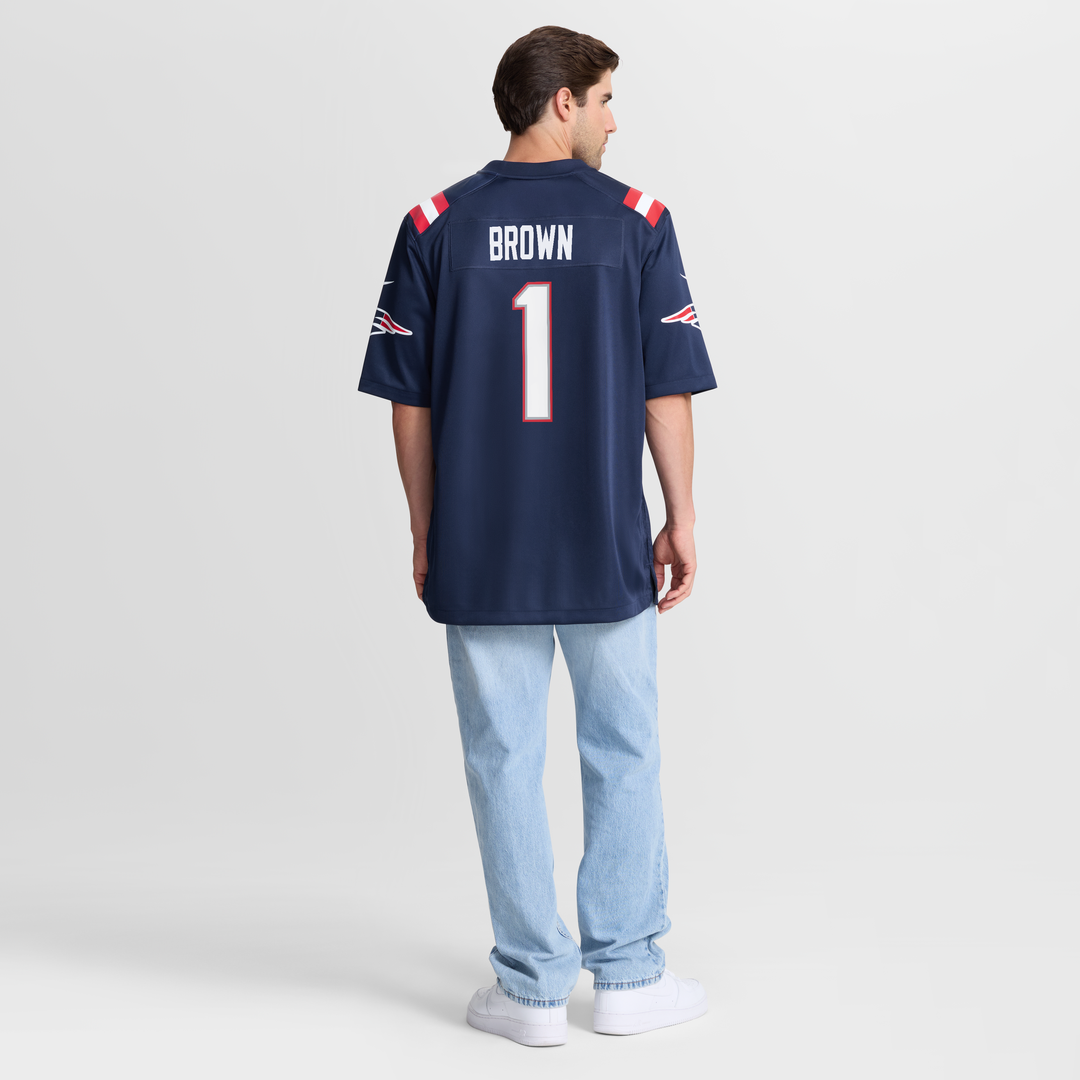 New England Patriots A.J. Brown Nike Red Game Jersey
