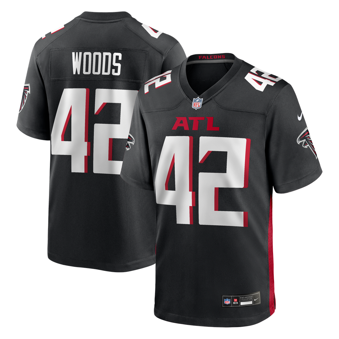 Atlanta Falcons Josh Woods Nike Black Team Game Jersey