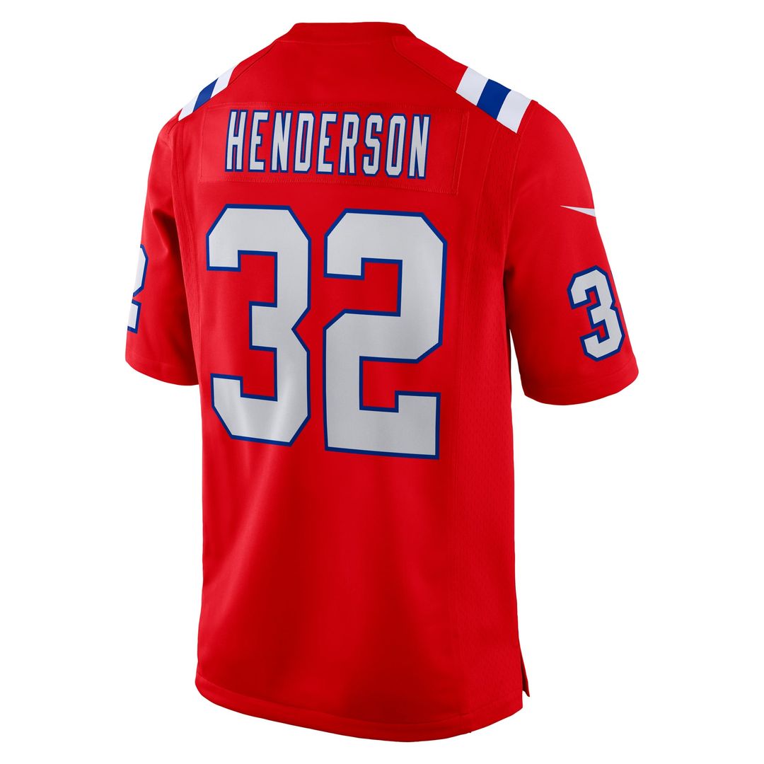 New England Patriots TreVeyon Henderson Nike Navy 2025 NFL Draft Game Jersey